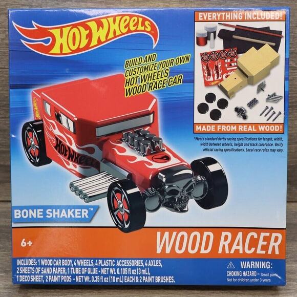 NEW Hot Wheels Wood Racers Bone Shaker car Build your own racer - Picture 1 of 16